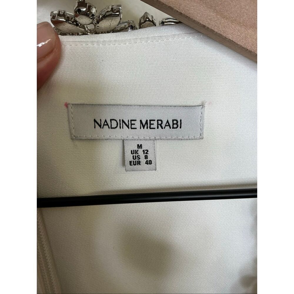 Nadine Merabi Kimberly Jeweled Dress | White in 8 - Picture 7 of 12